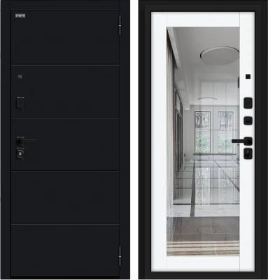 Дверь Браво Флэт/SBlack Black Shell/White Silk